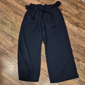 💙Max Studio Black Paperbag Waist Wide-Leg Pants